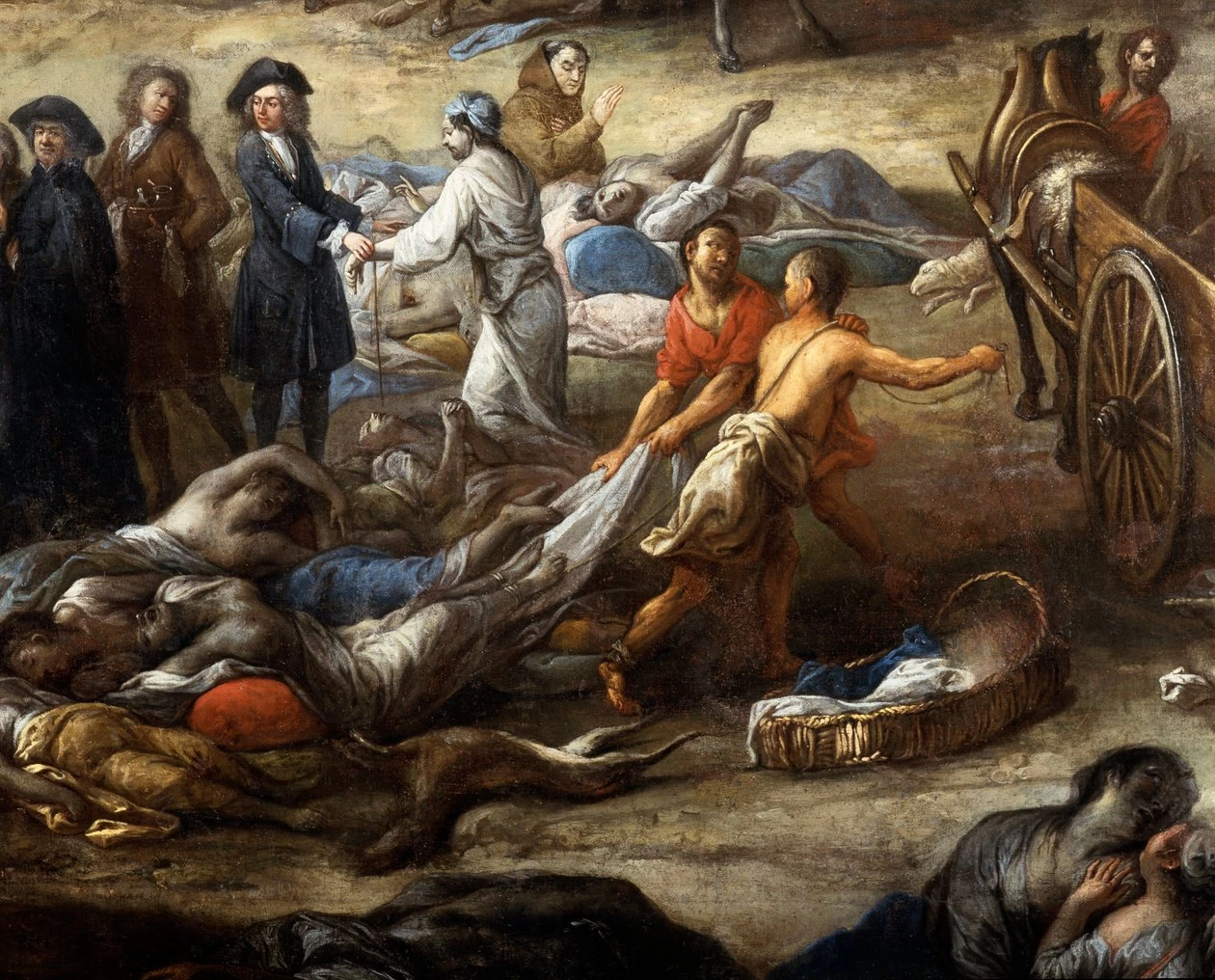 Veduta del Cours Belsunce, Marsiglia, durante la peste del 1720 - Musee des Beaux, Arts, Marseille, dettaglio 7